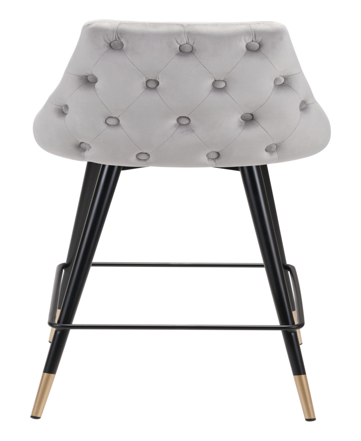 Zuo Steel, Polyester Piccolo Pencil Legs Counter Chair - Black and Gold