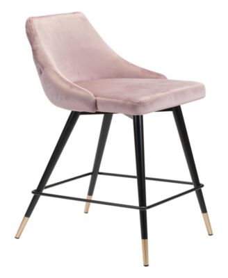 36" Steel, Polyester Piccolo Pencil Legs Counter Chair