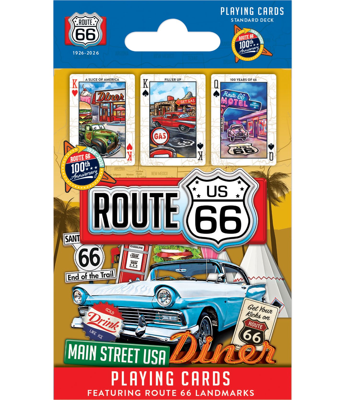 Детская игрушка MasterPieces Puzzles Route 66 Standard 54-Card Deck, Ages 4+, цвет: Разноцветный — фото 1