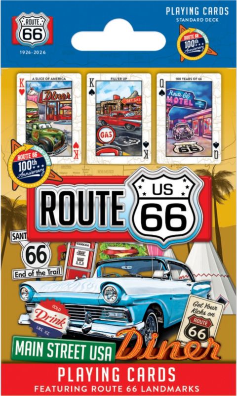 Детская игрушка MasterPieces Puzzles Route 66 Standard 54-Card Deck, Ages 4+, цвет: Разноцветный