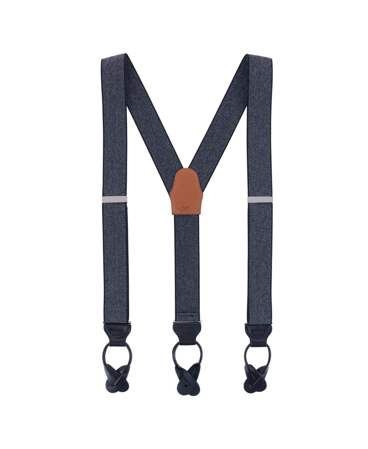 Men's Silas Classic Herringbone Elastic Button End Suspenders - Burgundy