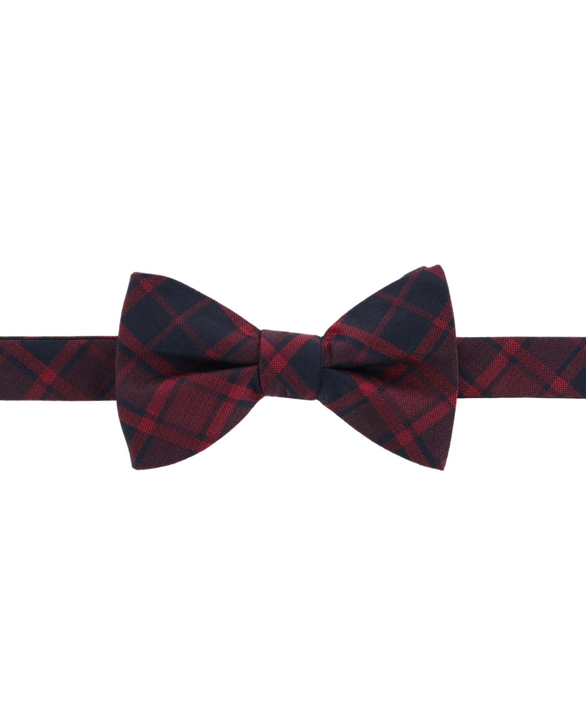 Men's Kincade Red Blackwatch Plaid Silk Bow Tie - Red plaid