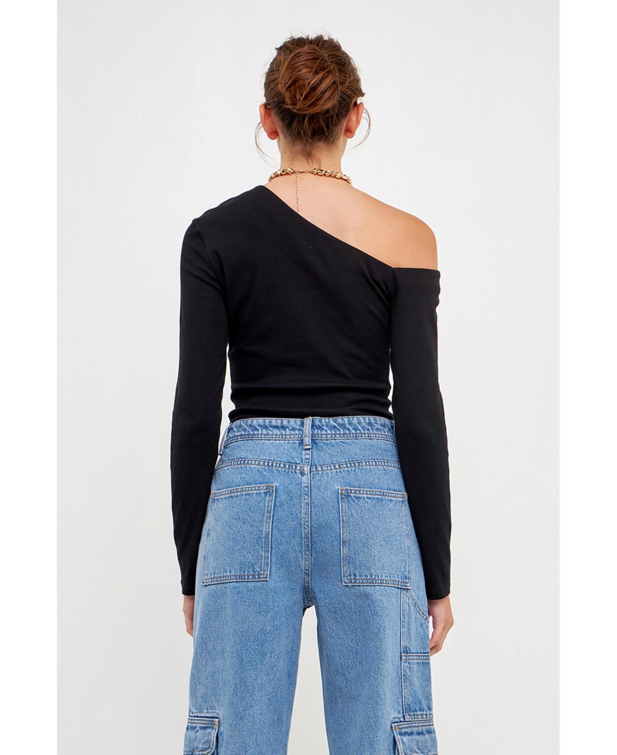 Grey Lab Women's Asymmetric Soft Knit Top