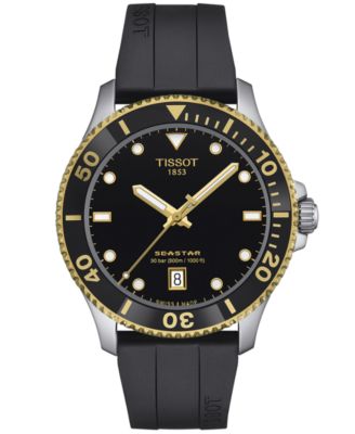 Tissot Men s Swiss Seastar 1000 Black Rubber Strap Watch 40mm Macy s