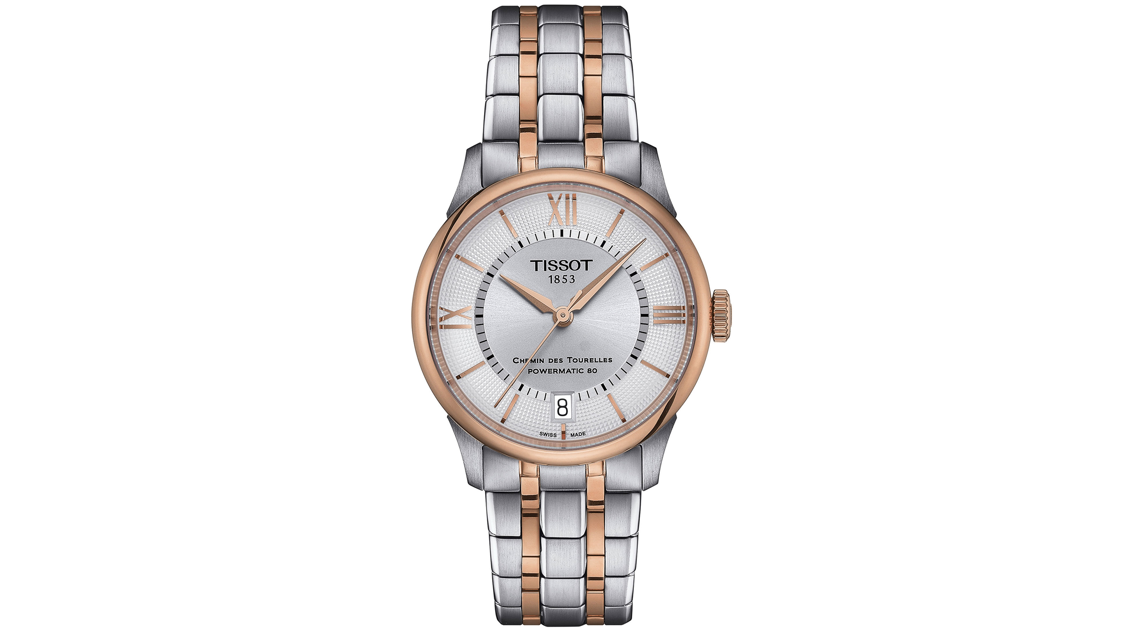 Tissot Women's Swiss Automatic Chemin des Tourelles Powermatic 80 Two-Tone Stainless Steel Bracelet Watch 34mm