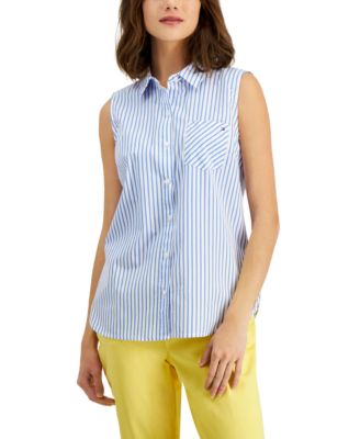 Tommy Hilfiger - Women's Cotton Striped Sleeveless Shirt