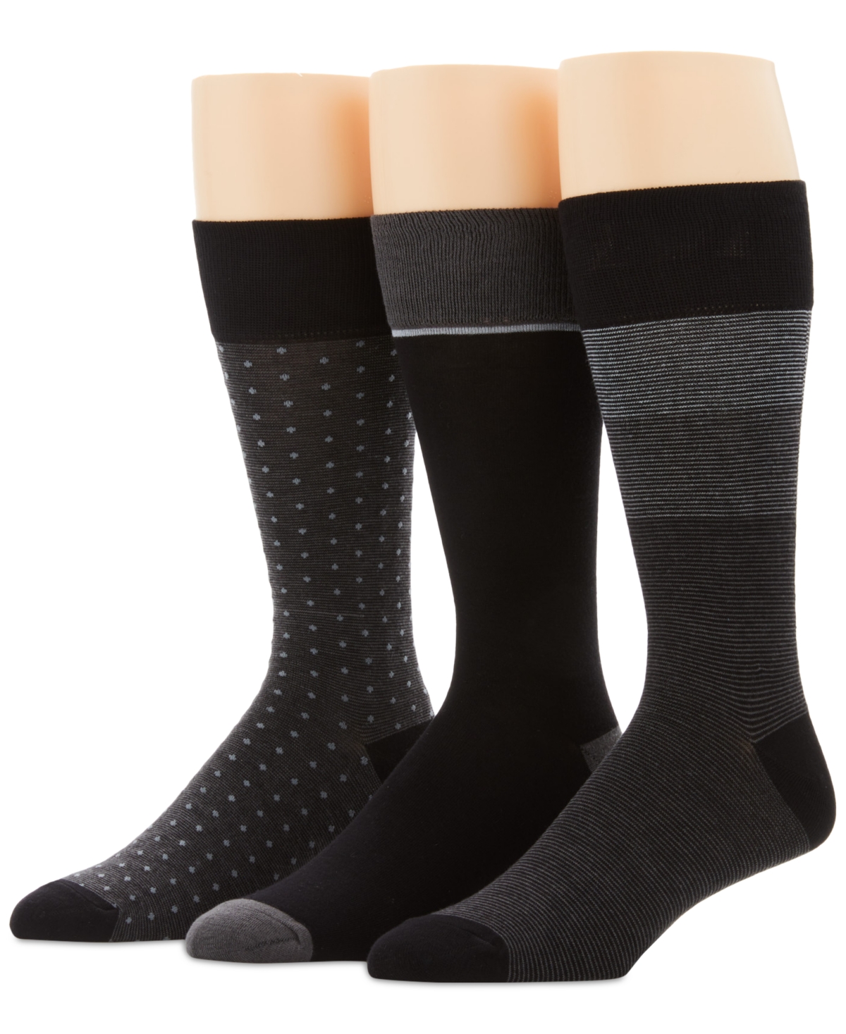 Perry Ellis 3-Pk. Men's Colorblocked Striped Socks - Blue