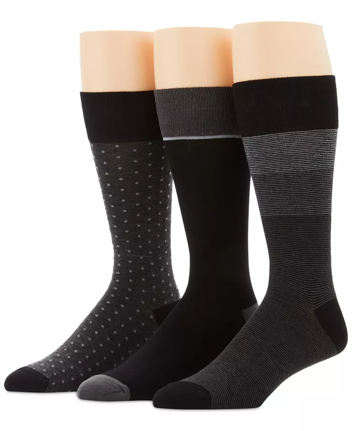 Perry Ellis 3-Pk. Men's Colorblocked Striped Socks