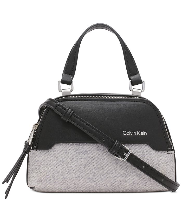 Calvin Klein Heathered Texture Top Zipper Convertible Mini Crossbody - Macy's