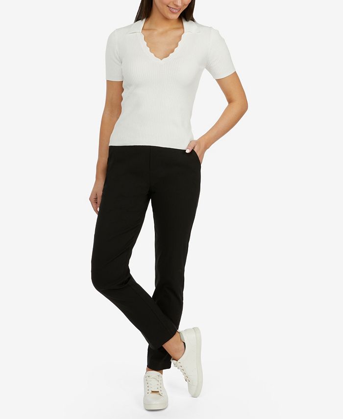 Laundry By Shelli Segal Women's Faux Leather Pull On Pants Black Size Medium