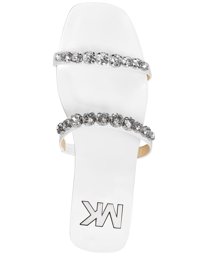 Michael Kors Women's Jessa Rhinestone SlipOn Double Strap Slide