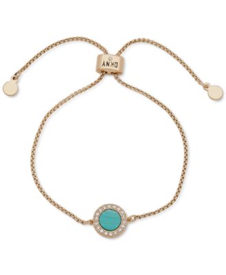 DKNY - Gold-Tone Crystal Inlay Slider Bracelet