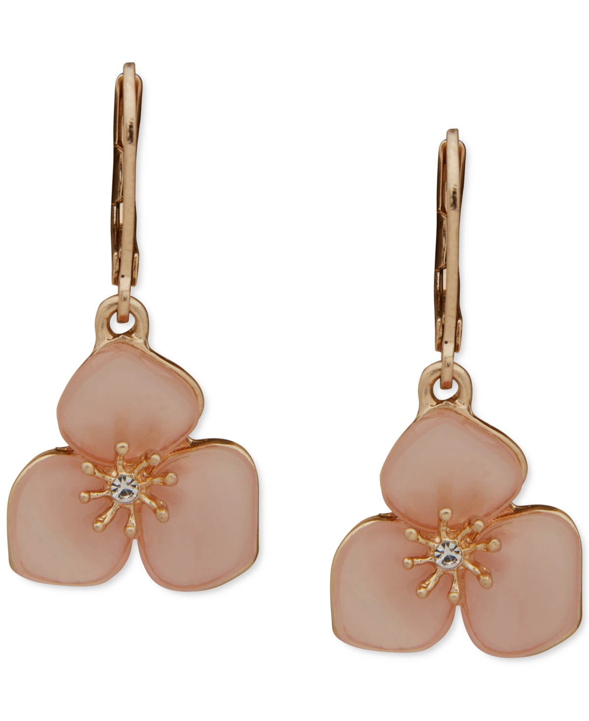 lonna & lilly Gold-Tone Crystal Iridescent Flower Drop Earrings