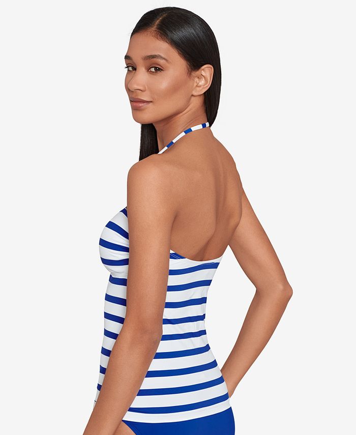 Lauren Ralph Lauren Women's Striped LaceUp Tankini Swim Top Macy's