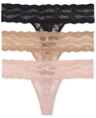 Women's 3-Pk. Lace Kiss Thong Underwear 970582