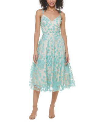 Eliza J - Women's Floral V-Neck Sleeveless Fit & Flare Dress