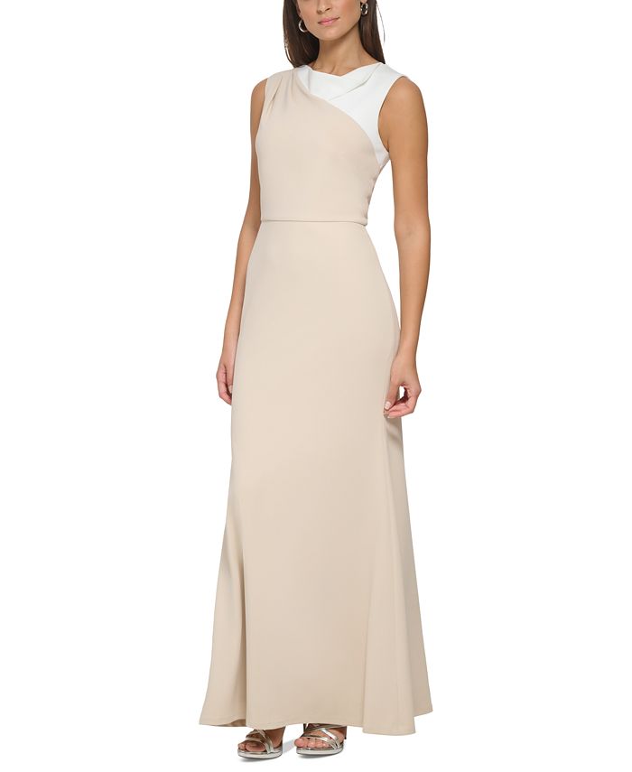 DKNY Women's Colorblocked Cowlneck Sleeveless Gown - Macy's