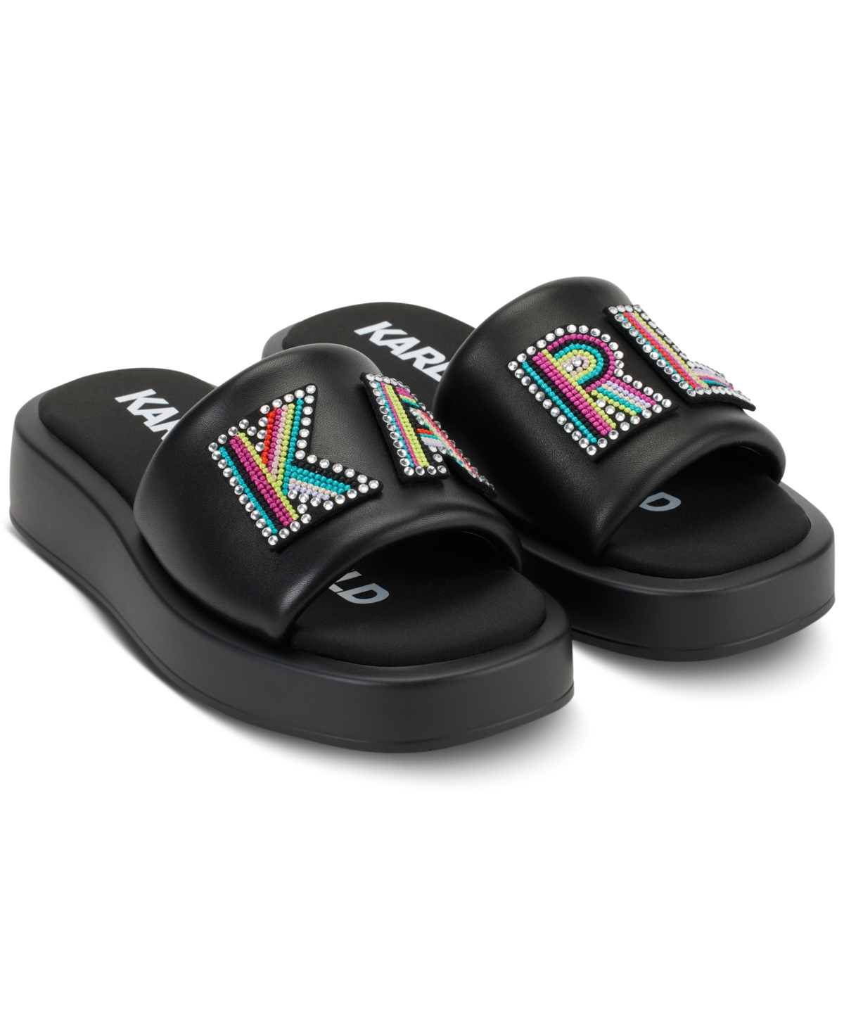 Shop Karl Lagerfeld Women's Opal Slip-on Platform Slide Sandals In Black