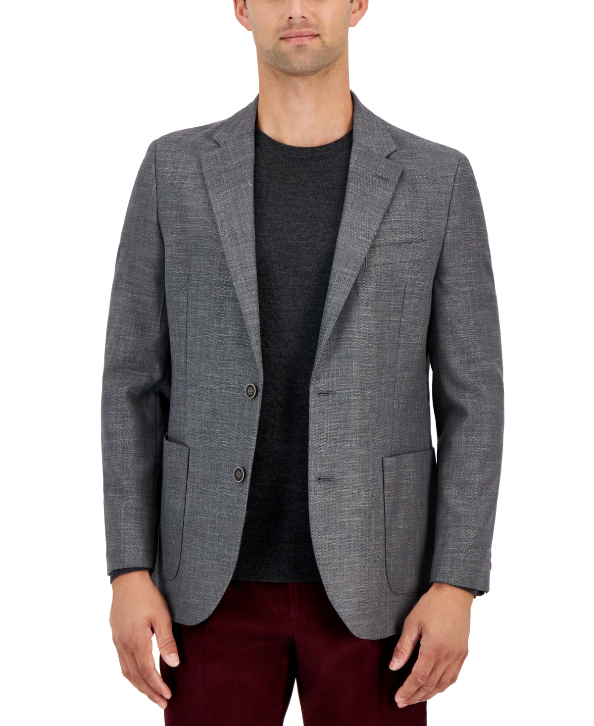 Shop Nautica Men's Modern-fit Active Stretch Woven Solid Sport Coat In Grey