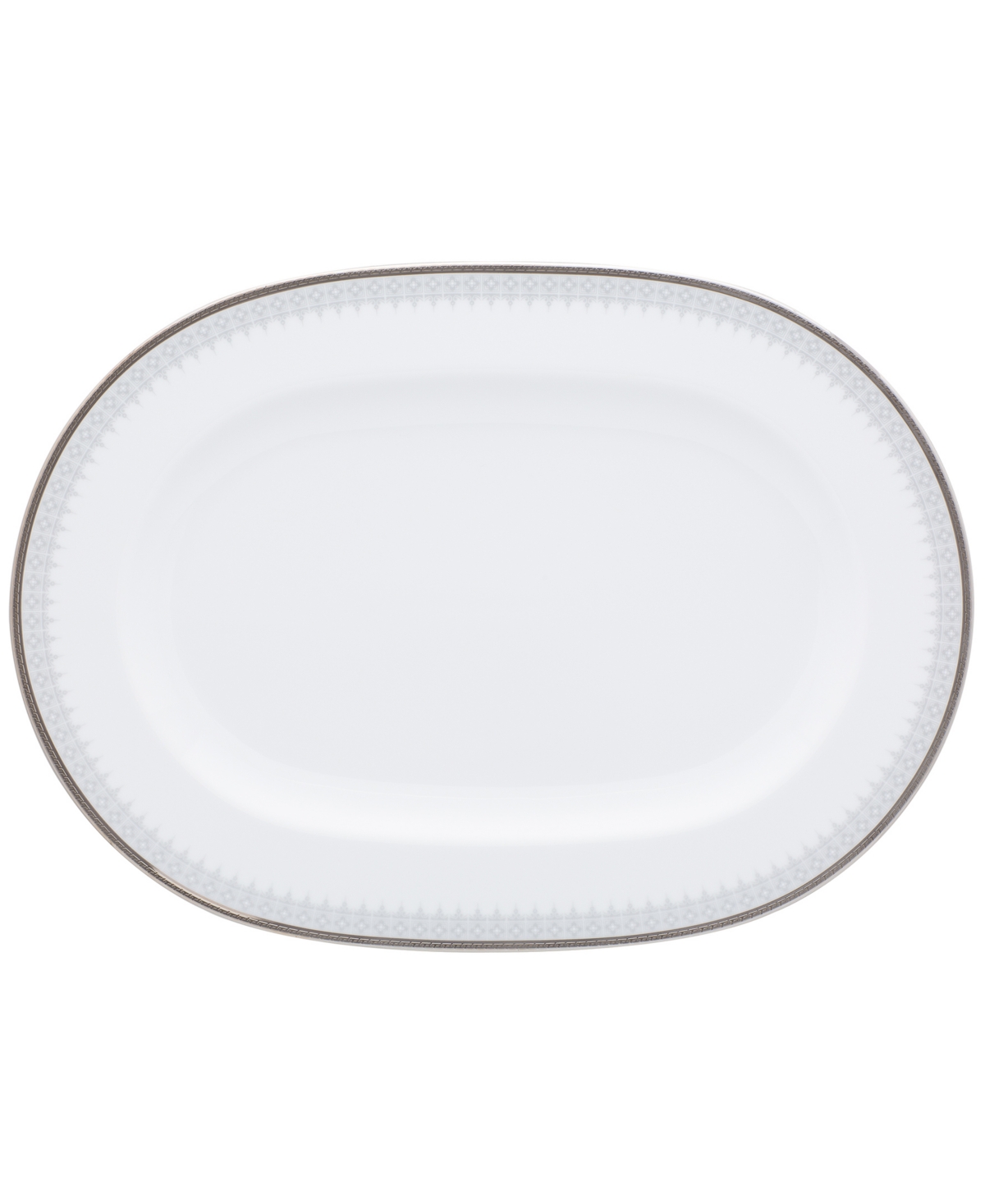 Noritake Silver Colonnade Oval Platter, 16" In White