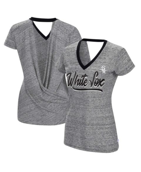 Женская футболка Touch Black Chicago White Sox Halftime Back Wrap Top V-Neck