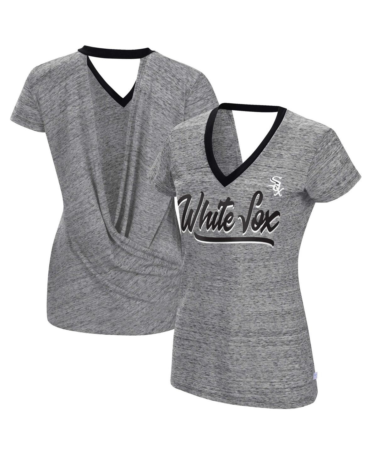 Touché Women's Touch Black Chicago White Sox Halftime Back Wrap Top V-neck T-shirt