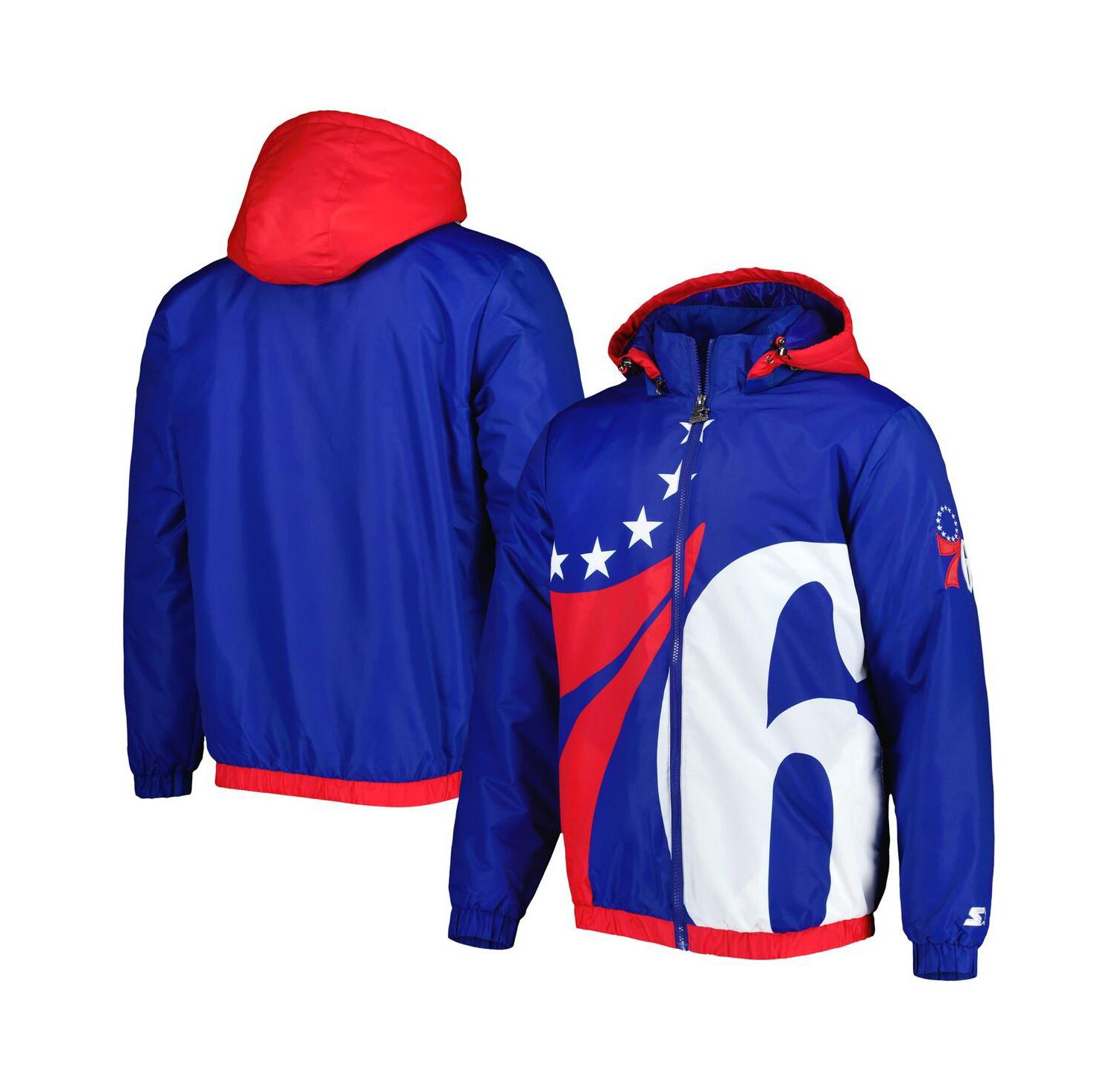 Men's Royal Philadelphia 76ers The Triple Double Full-Zip Hoodie Jacket