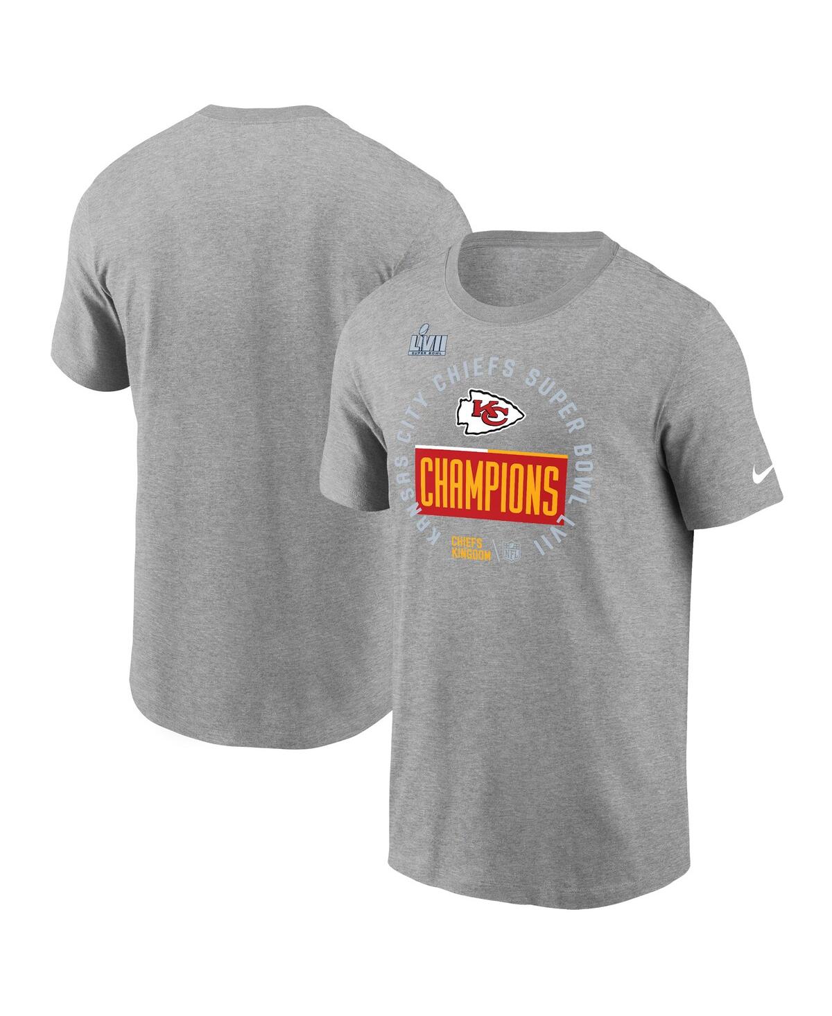 Nike Men's  Gray Kansas City Chiefs Super Bowl Lvii Champions Locker Room Trophy Collection T-shirt