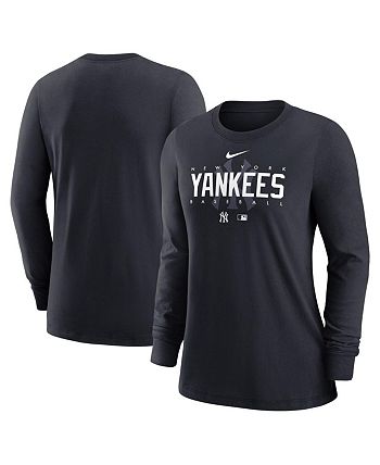 New York Yankees Nike Authentic Collection Performance Long Sleeve T-Shirt  - Heathered Charcoal