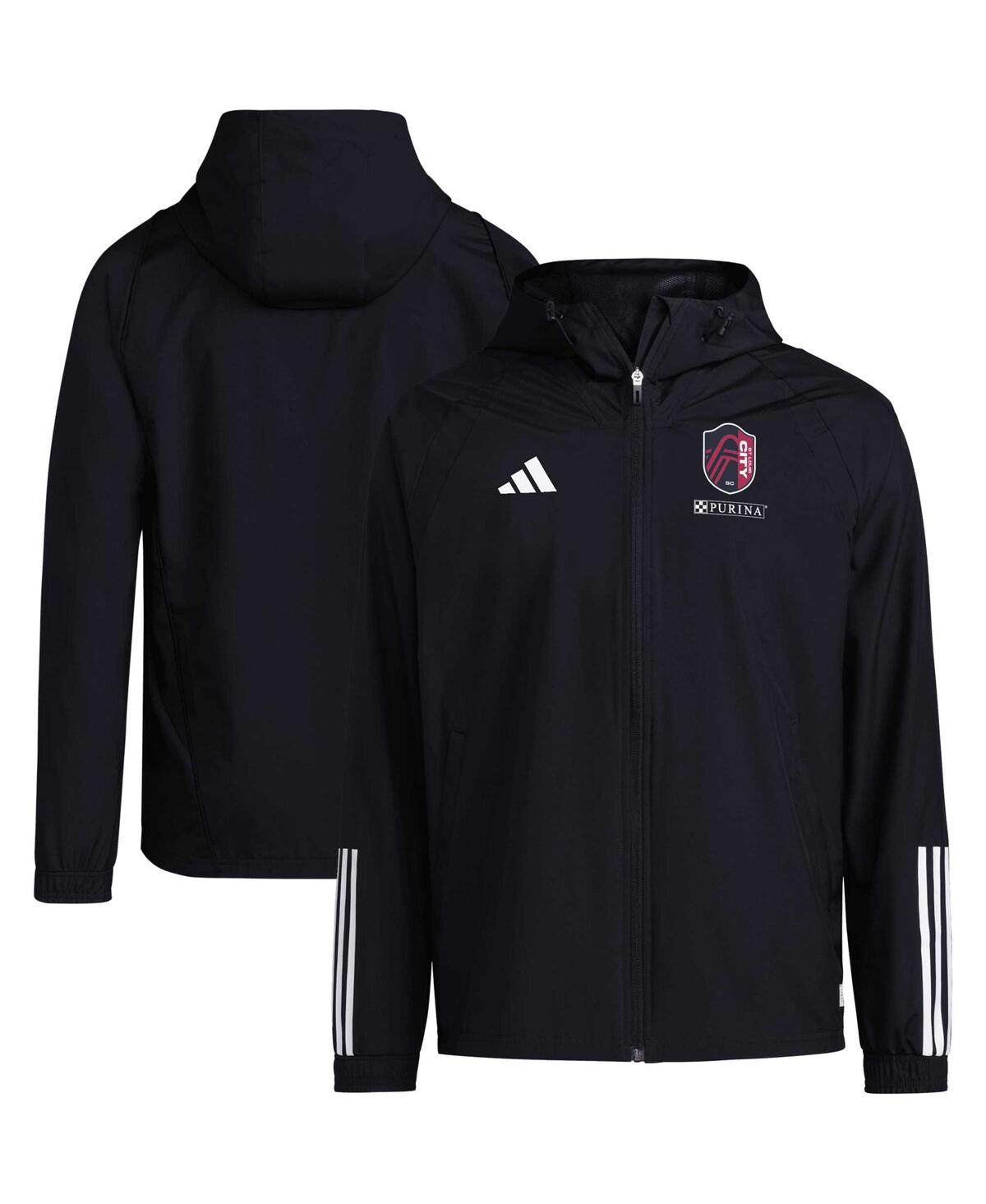 Men's adidasSt. Louis City Sc All-Weather Raglan Hoodie Full-Zip Jacket - Black