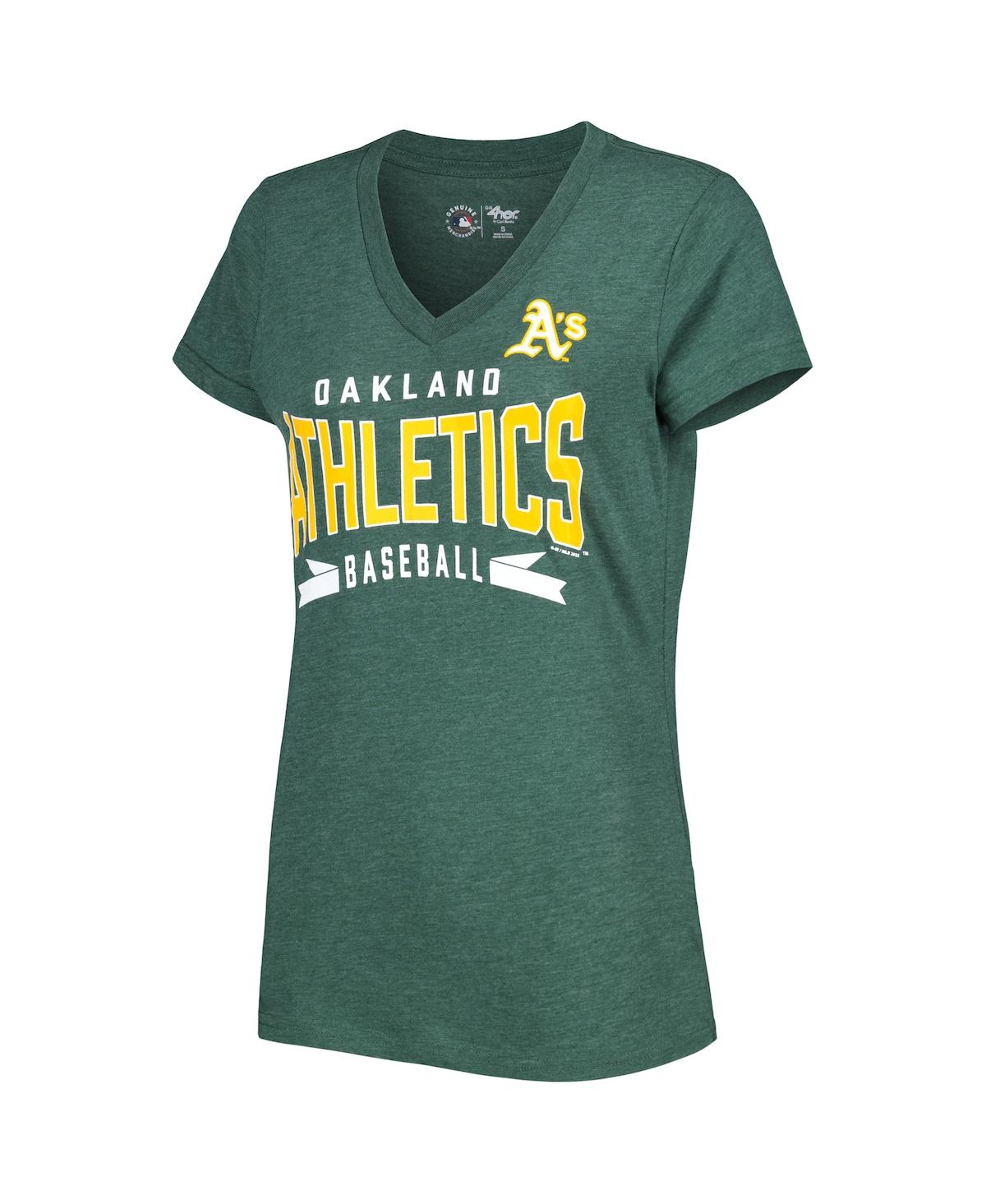 Women's G-iii 4Her by Carl BanksOakland Athletics Dream Team V-Neck T-shirt - Green