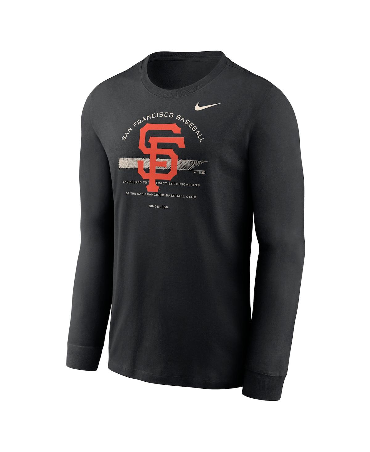 Men's NikeSan Francisco Giants Over Arch Performance Long Sleeve T-shirt - Black