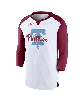 Men's Nike Gray Philadelphia Phillies 3/4-Sleeve Raglan T-Shirt