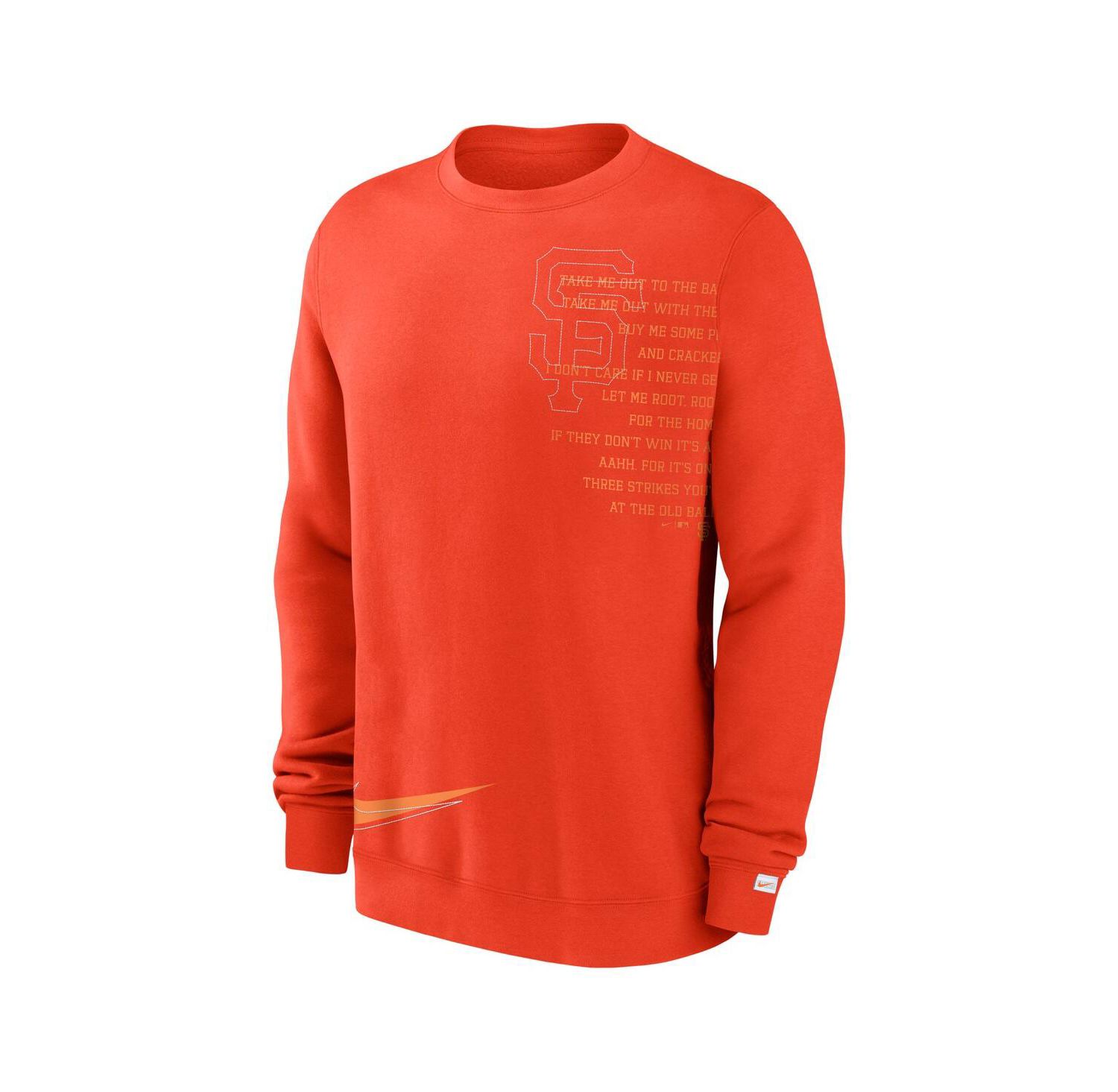 Men's Orange San Francisco Giants Statement Ball Game Fleece Pullover Sweatshirt