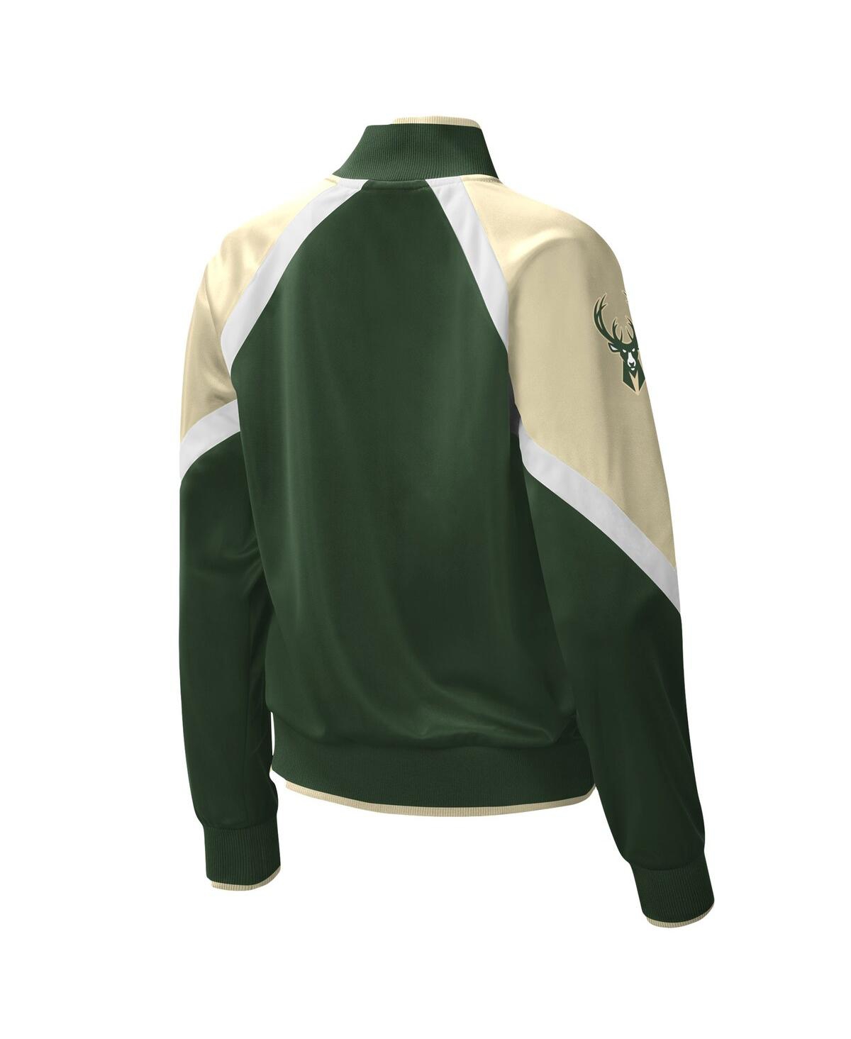 Starter Hunter Green Milwaukee Bucks Slam Dunk Raglan Full-zip Track Jacket In Hunter Green