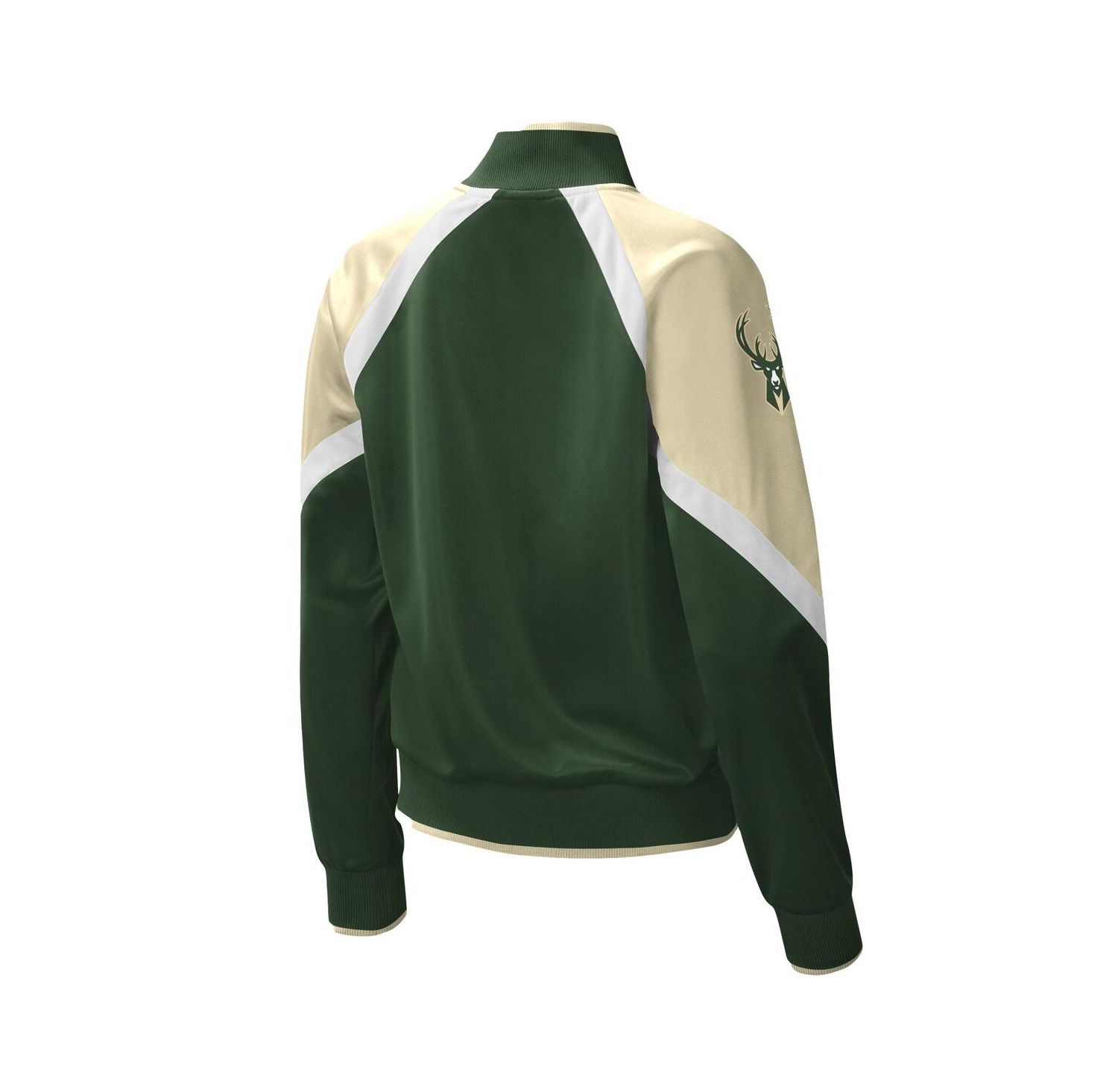 Women's Hunter Green Milwaukee Bucks Slam Dunk Raglan Full-Zip Track Jacket