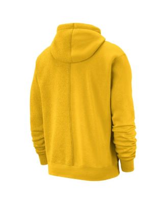 Men's Gold Golden State Warriors Courtside Versus Stitch Split Pullover Hoodie