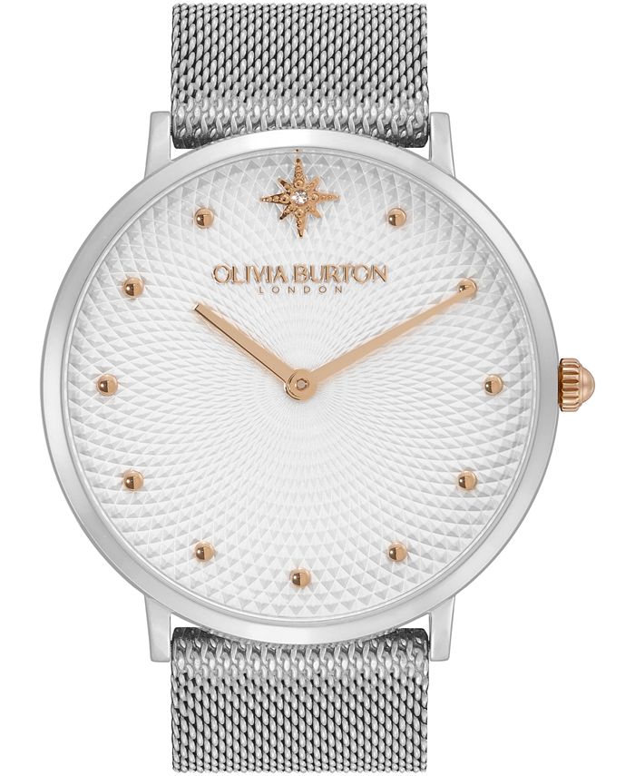 Olivia Burton Women s Celestial Ultra Slim Silver Tone Stainless