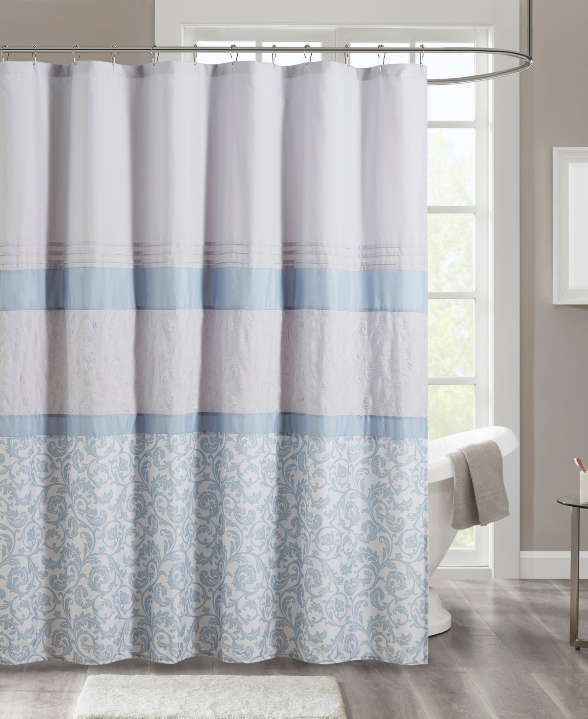 510 Design Ramsey Embroidered Shower Curtain, 72 x 72 Bedding