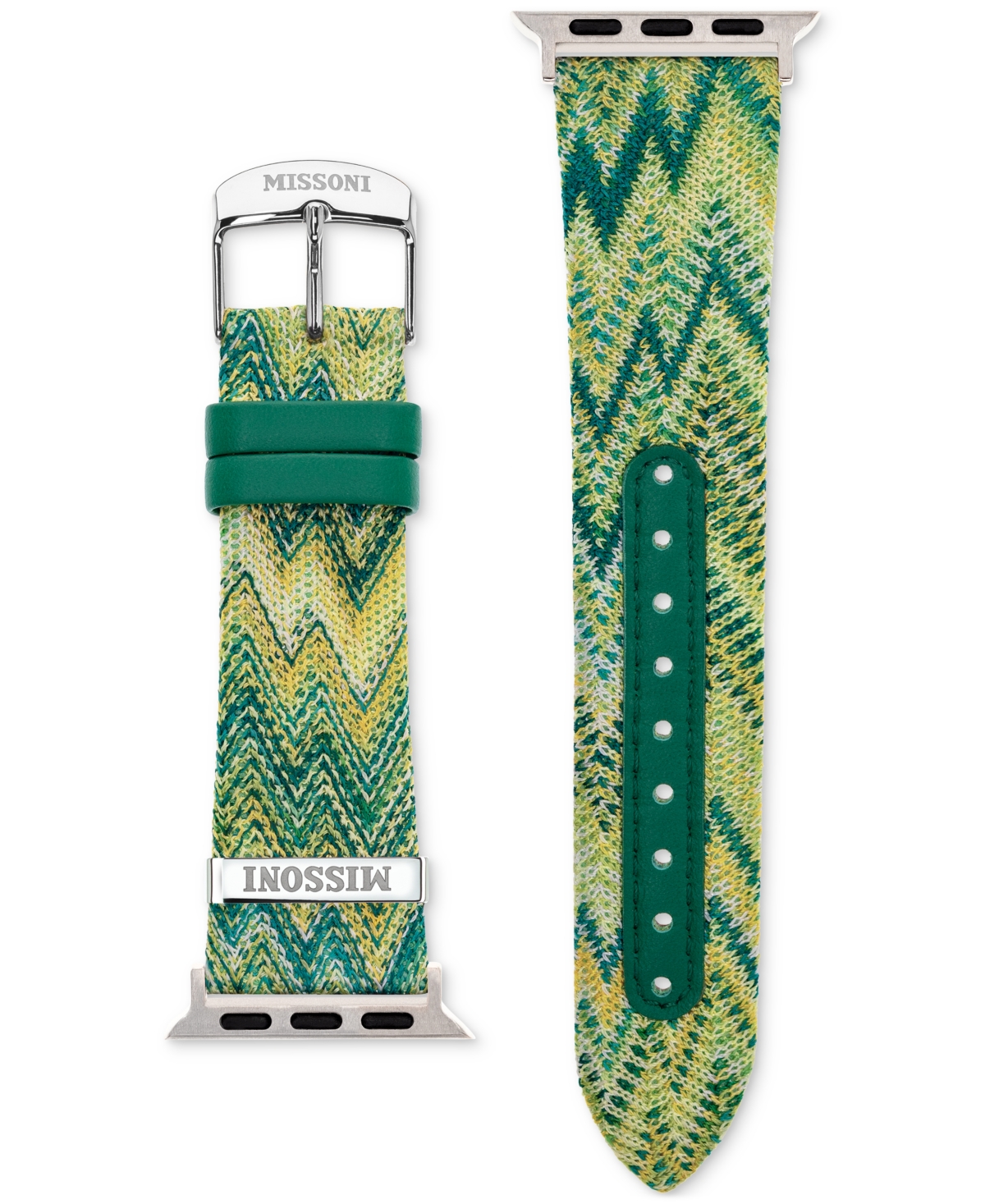 Shop Missoni Green Zigzag Fabric Strap For Apple Watch 38/40/41mm In Multicolor