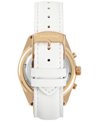 Katherine Women's Chronograph White Leather Strap Watch 40mm
