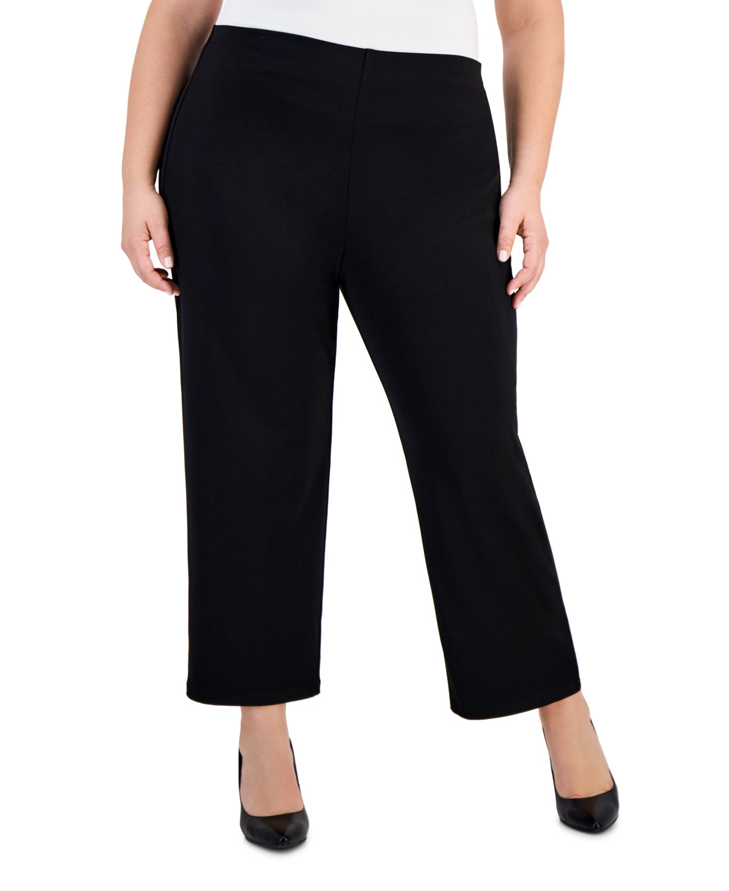 Женские брюки JM Collection Wide-Leg Pull-On Pants, Regular & Short Lengths, цвет: Глубокий чёрный, вариант 1 — фото 2