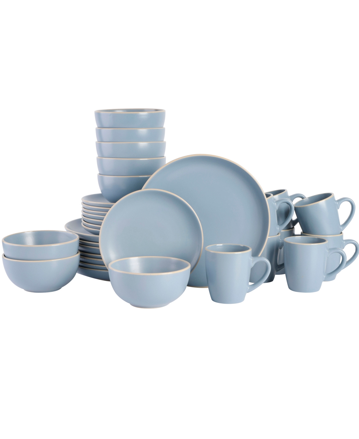 Home Rockaway 32 Piece Dinnerware Set, Service for 8 - Black