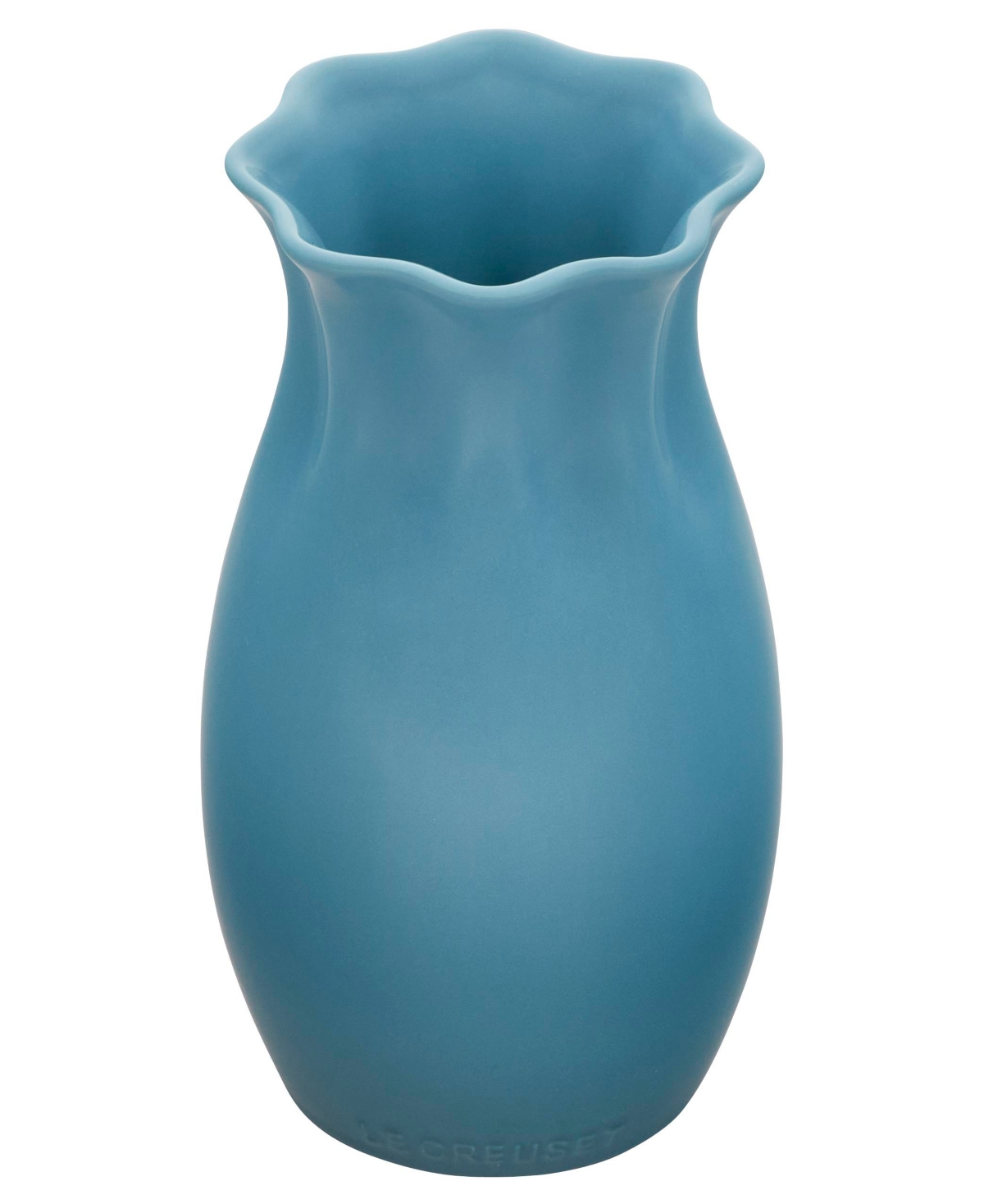 Shop Le Creuset Stoneware Flower Vase In Caribbean