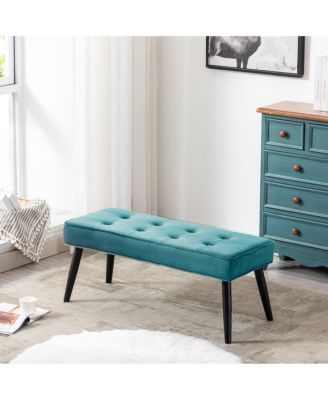 Velvet Tufted Bedroom Bench for Living Room & Entryway