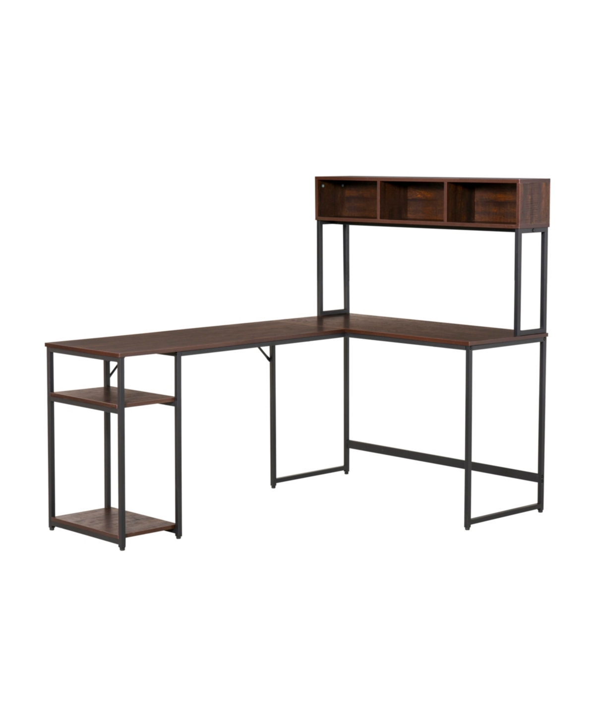Lshaped Office Desk With Large Tabletop Workspace And Bottom