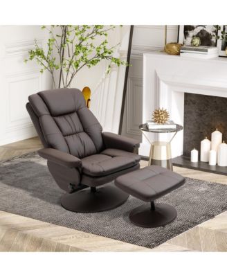 Swivel Recliner with Ottoman Reclining Chair and Footrest,