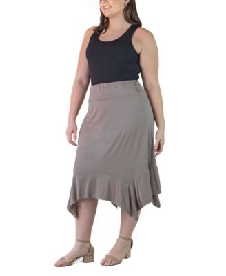 Plus Size Elastic Waist Handkerchief Skirt