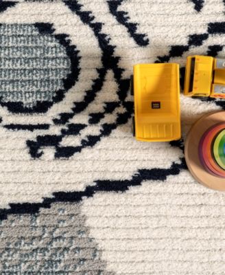 Pearl Caree Astronaut Kids Fringe Area Rug