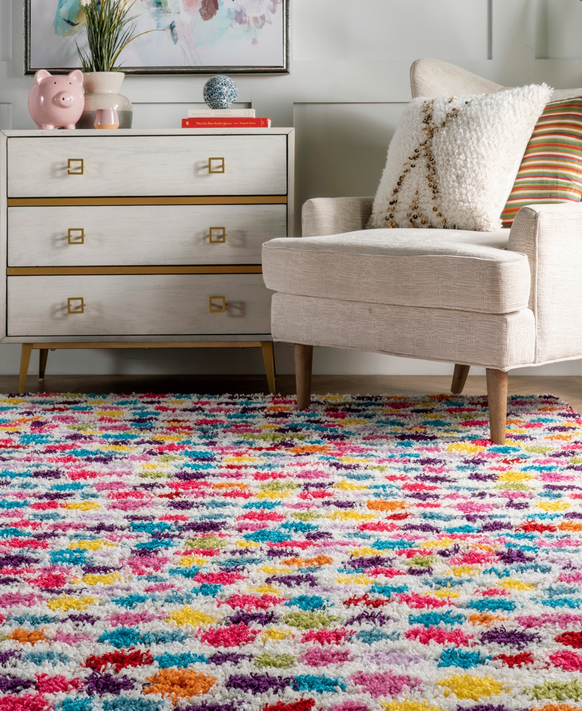 nuLoom Expo Lux Allard Striped Shag Area Rug